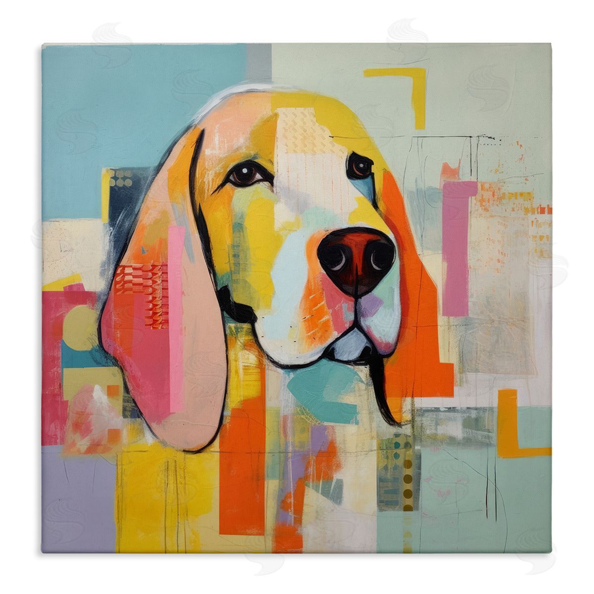 Abstract Dog Portrait Canvas Wall Art, Home Decor by Irena Orlov