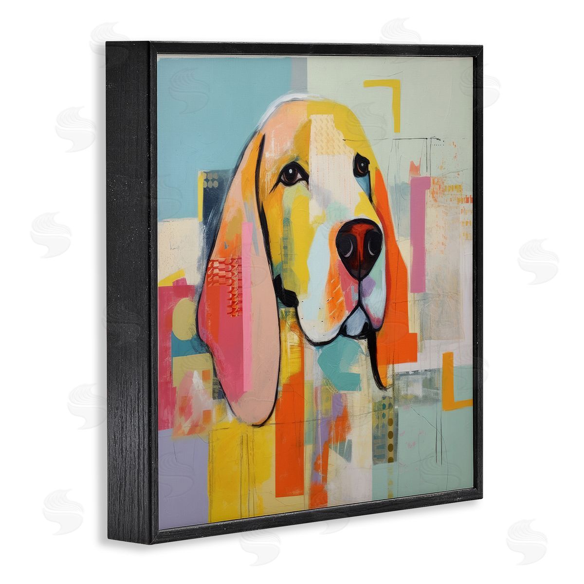 Abstract Dog Portrait Black Frame Print Wall Art, Home Decor by Irena Orlov