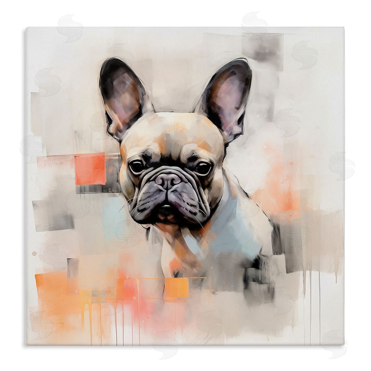 French Bulldog Abstract Canvas Wall Art, Home Decor by Irena Orlov