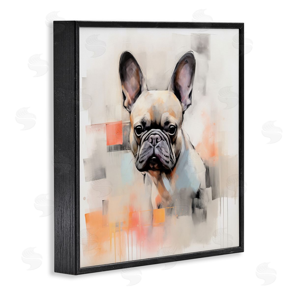 French Bulldog Abstract Black Frame Print Wall Art, Home Decor by Irena Orlov
