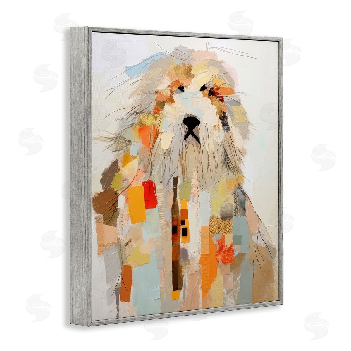 Irena Orlov Modern Pet Collage Gray Framed Giclee Wall Artside_