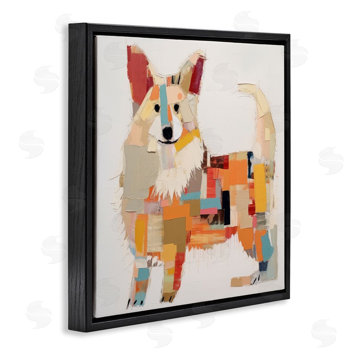 Irena Orlov Abstract Collie Dog Black Floater Frame Canvas Artside_