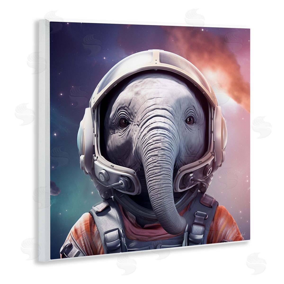 Roozbeh Astronaut Elephant Portrait Wall Plaque Artside_