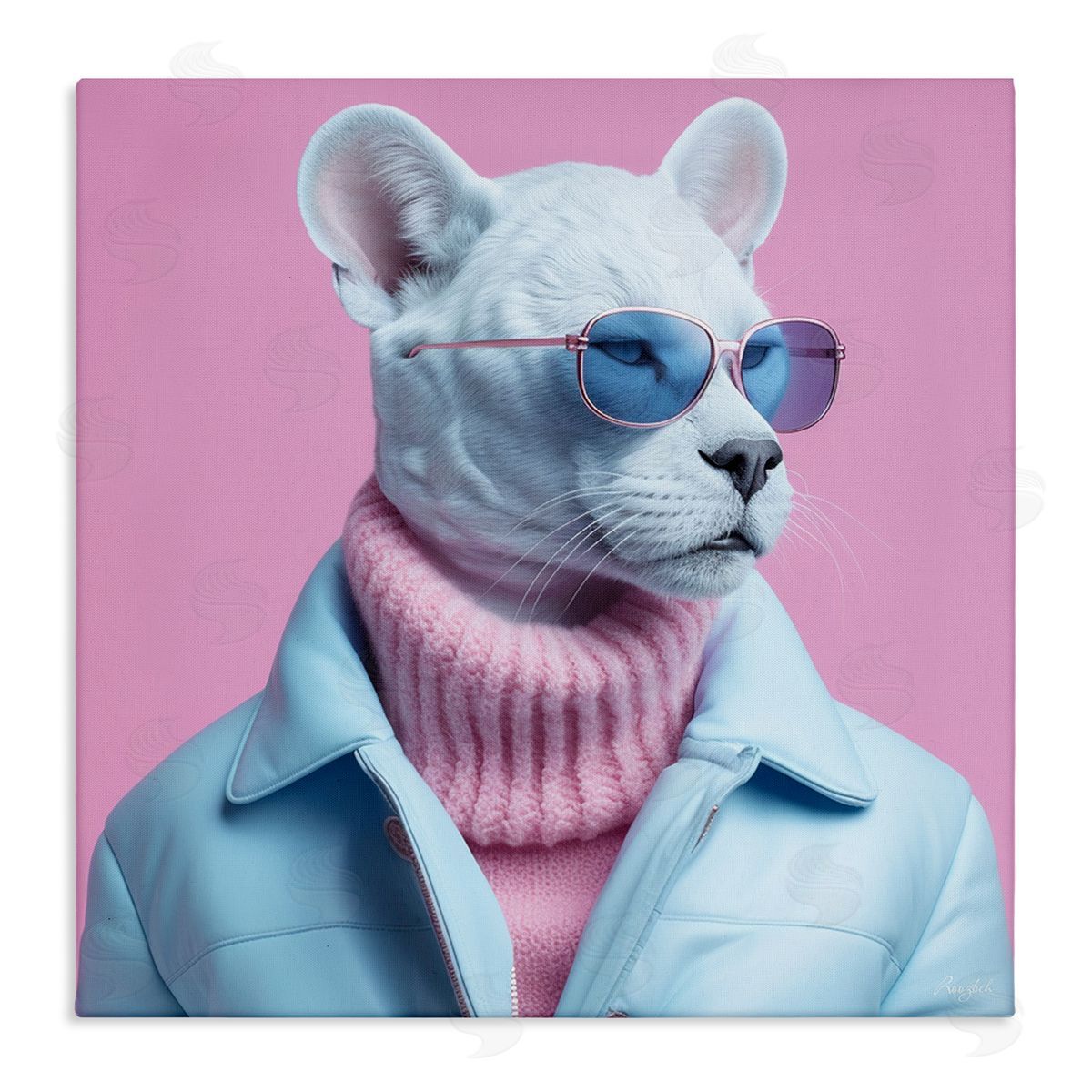 Roozbeh Pastel Stylish Panther Canvas Wall Art