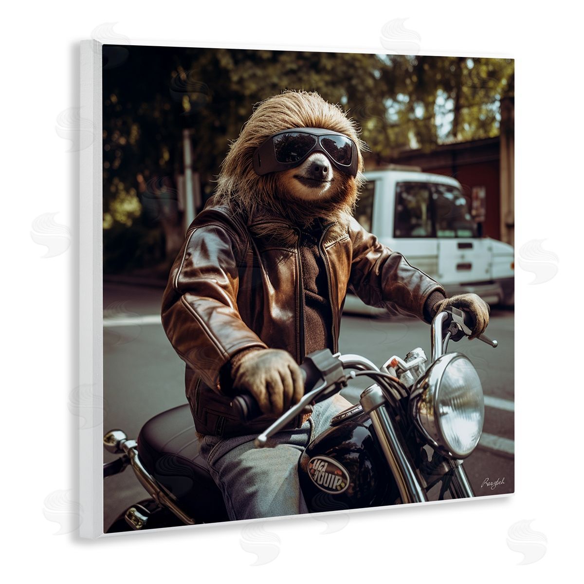 Roozbeh Biker Animal Portrait Wall Plaque Artside_