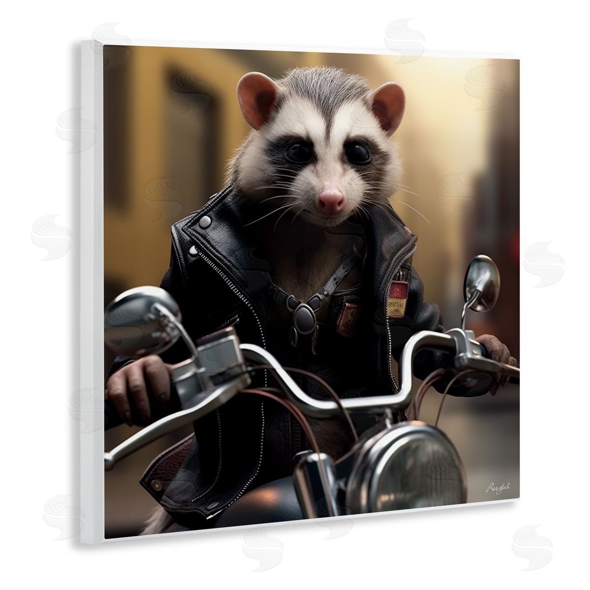 Roozbeh Possum Motorcycle Biker Wall Plaque Artside_