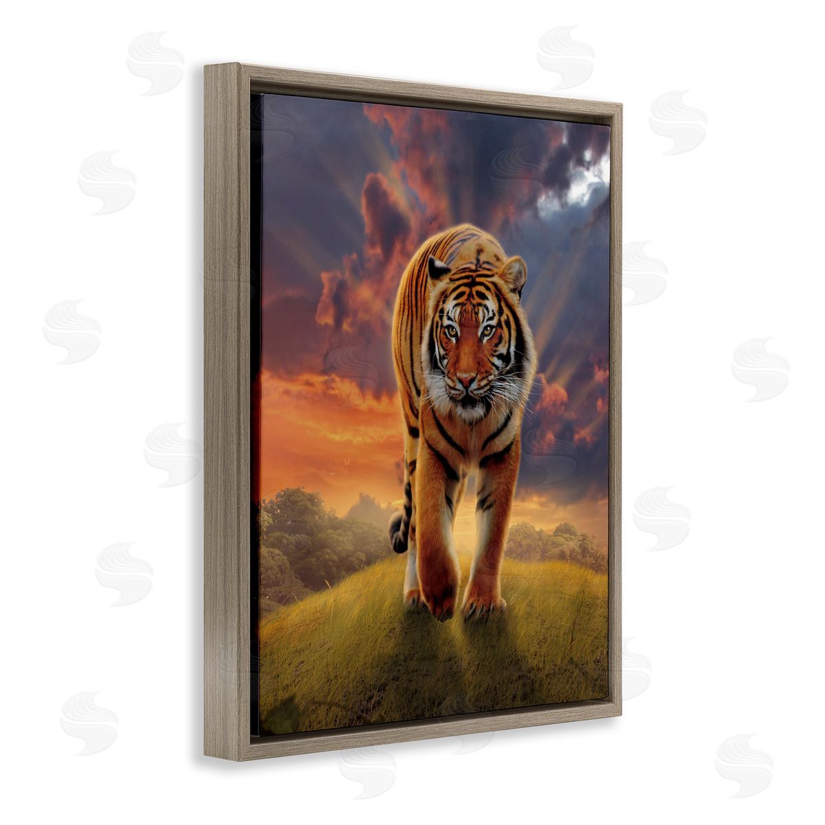 Vincent Hie Rising Tiger Sunset Brown Floater Frame Canvas Artside_