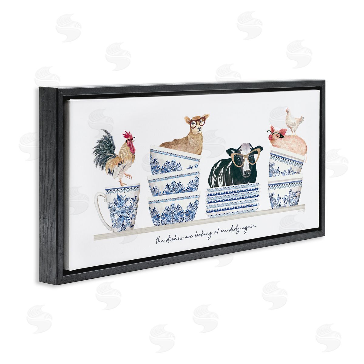 Cindy Jacobs Farmhouse Dirty Dishes Black Floater Frame Canvas Artside_