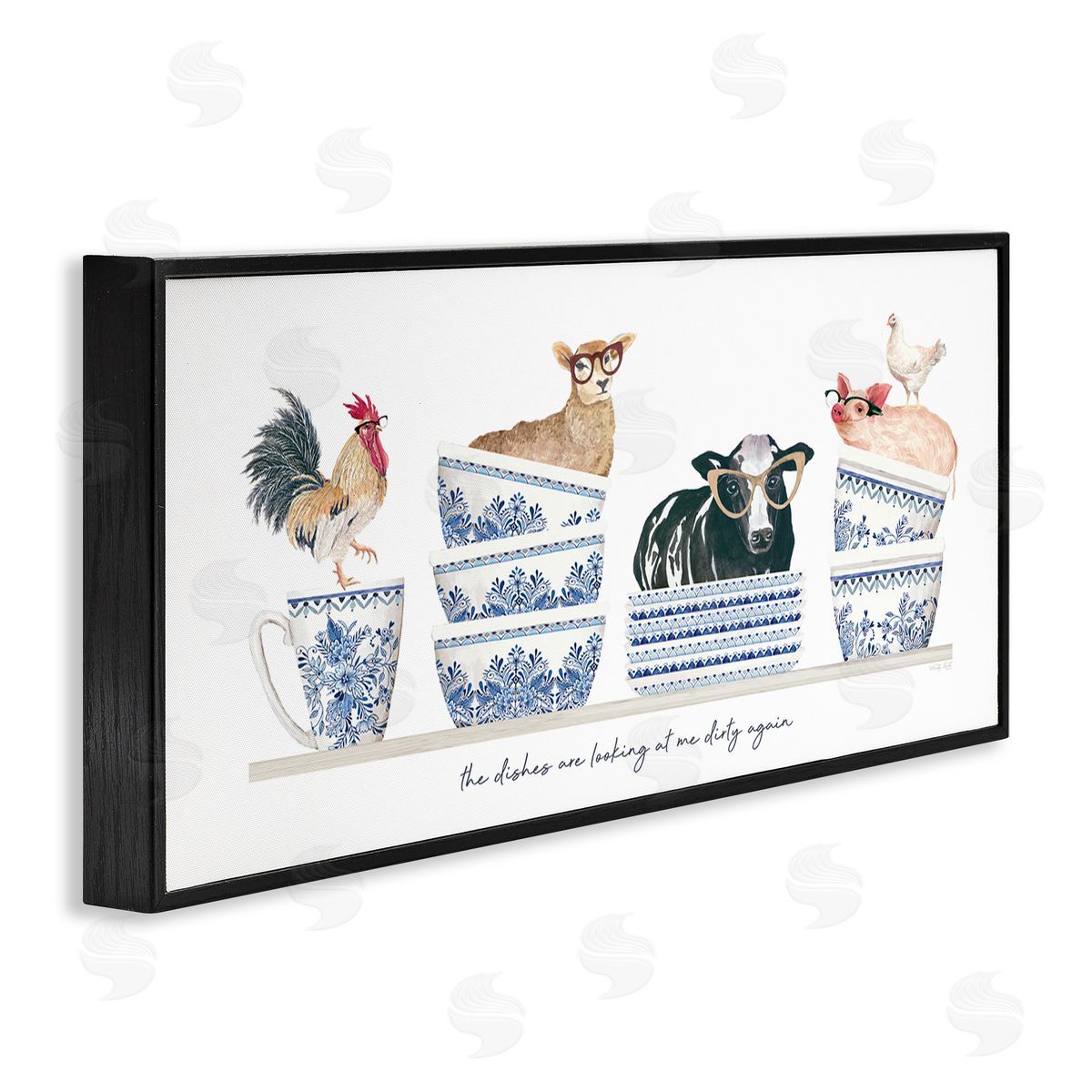 Cindy Jacobs Farmhouse Dirty Dishes Black Framed Giclee Wall Artside_