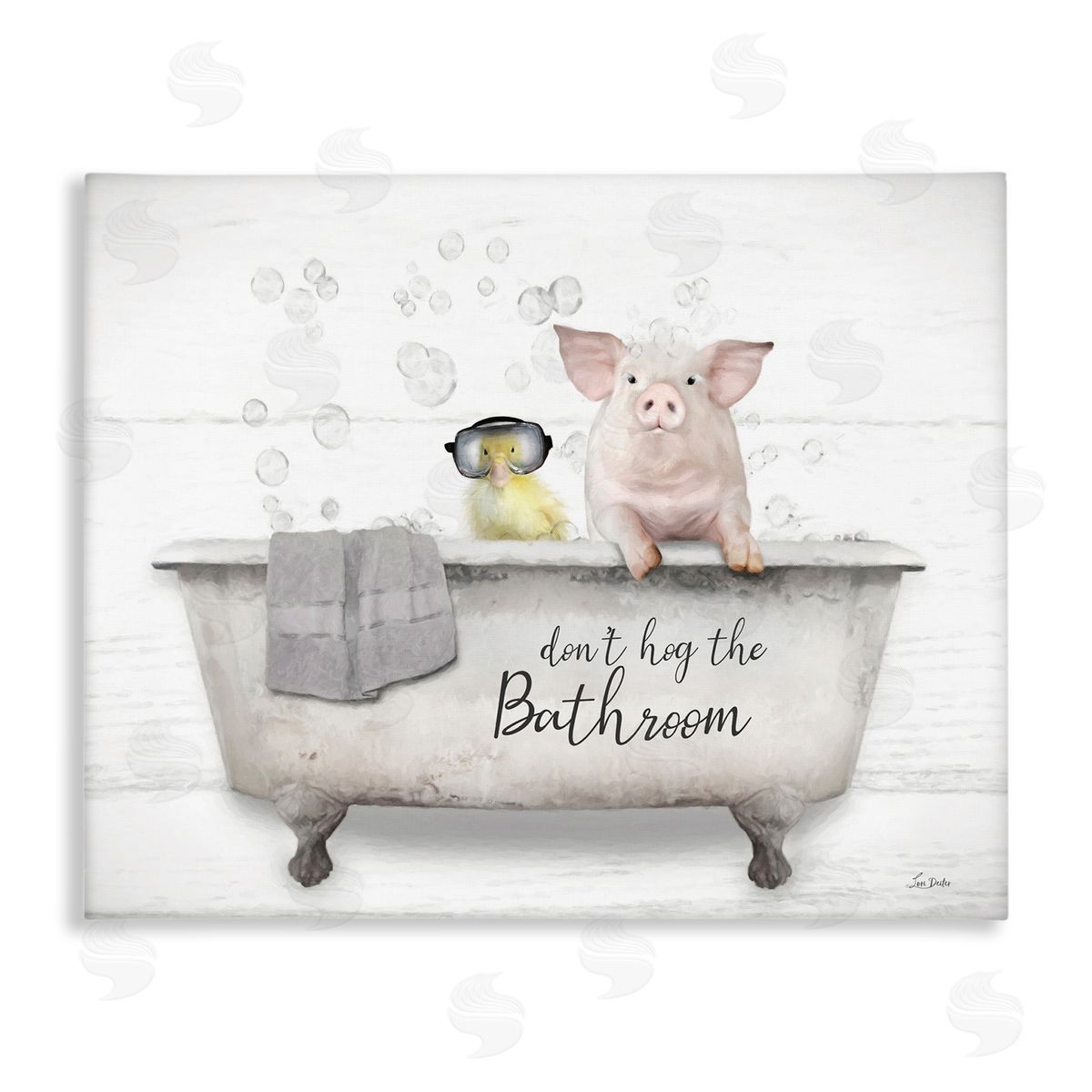 Lori Deiter Don't Hog Bathroom Canvas Wall Art