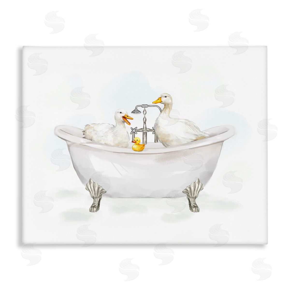 Ziwei Li Ducks in Bathtub Canvas Wall Art