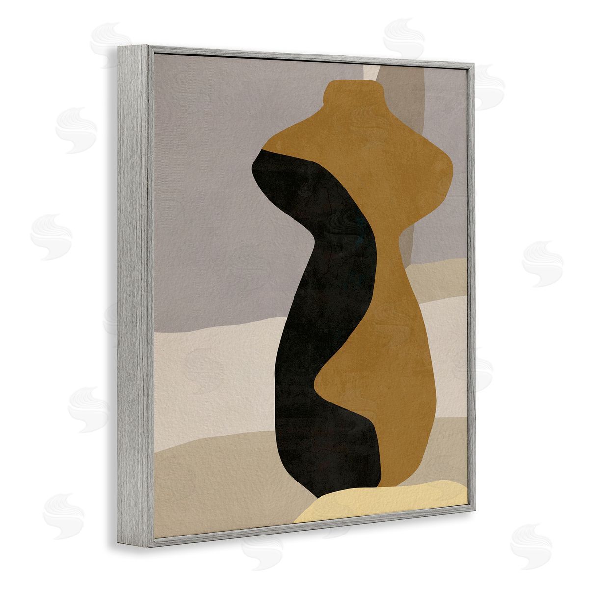 Melissa Wang Abstract Boho Vase Gray Framed Giclee Wall Artside_