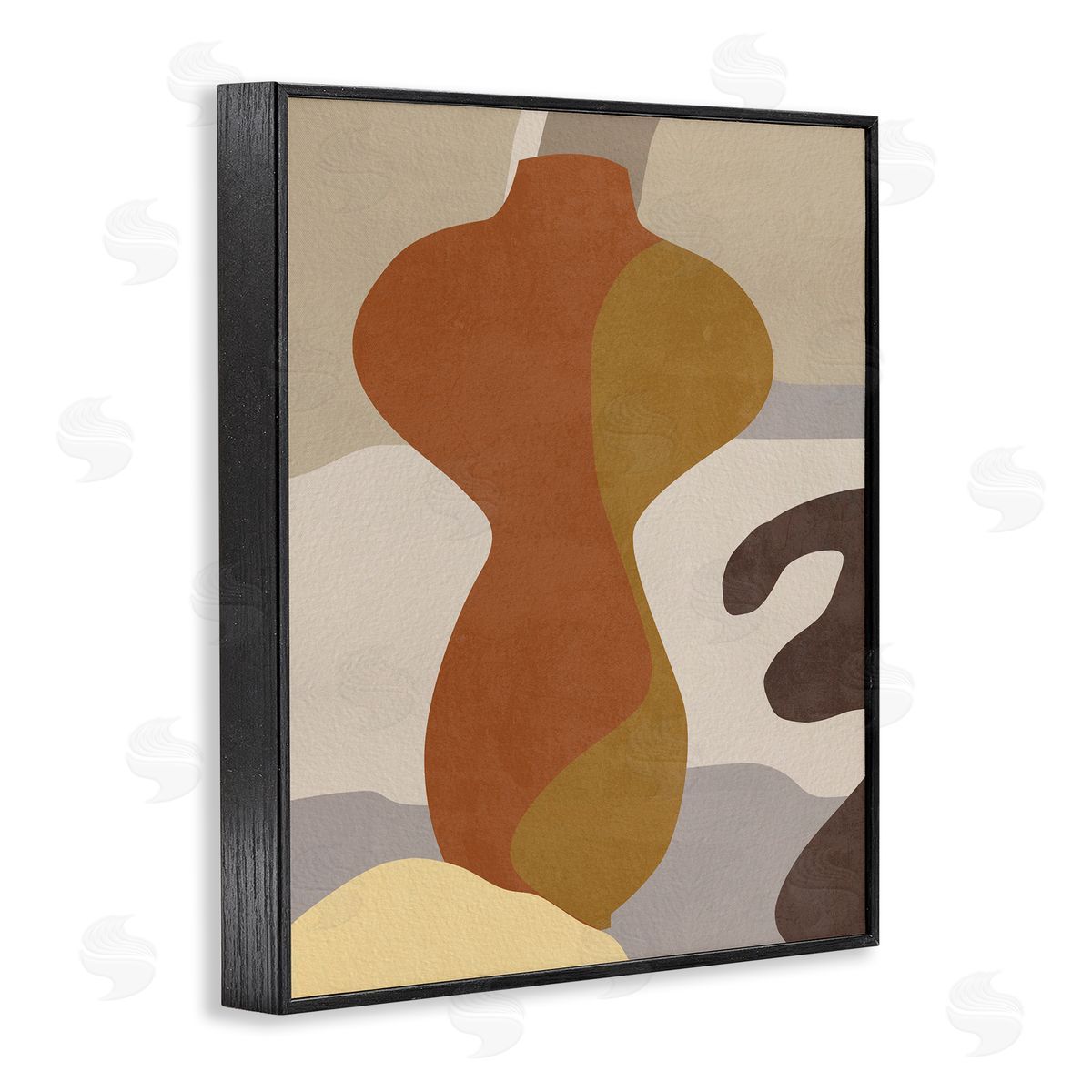 Melissa Wang Earthy Boho Vase Black Framed Giclee Wall Artside_