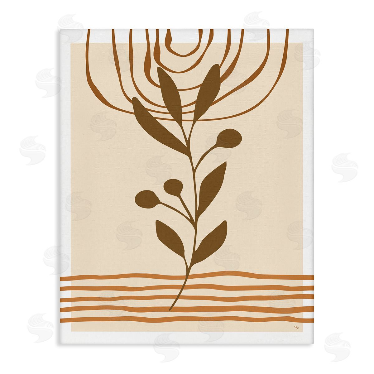 Martina Pavlova Boho Leaf Sprig Canvas Wall Art