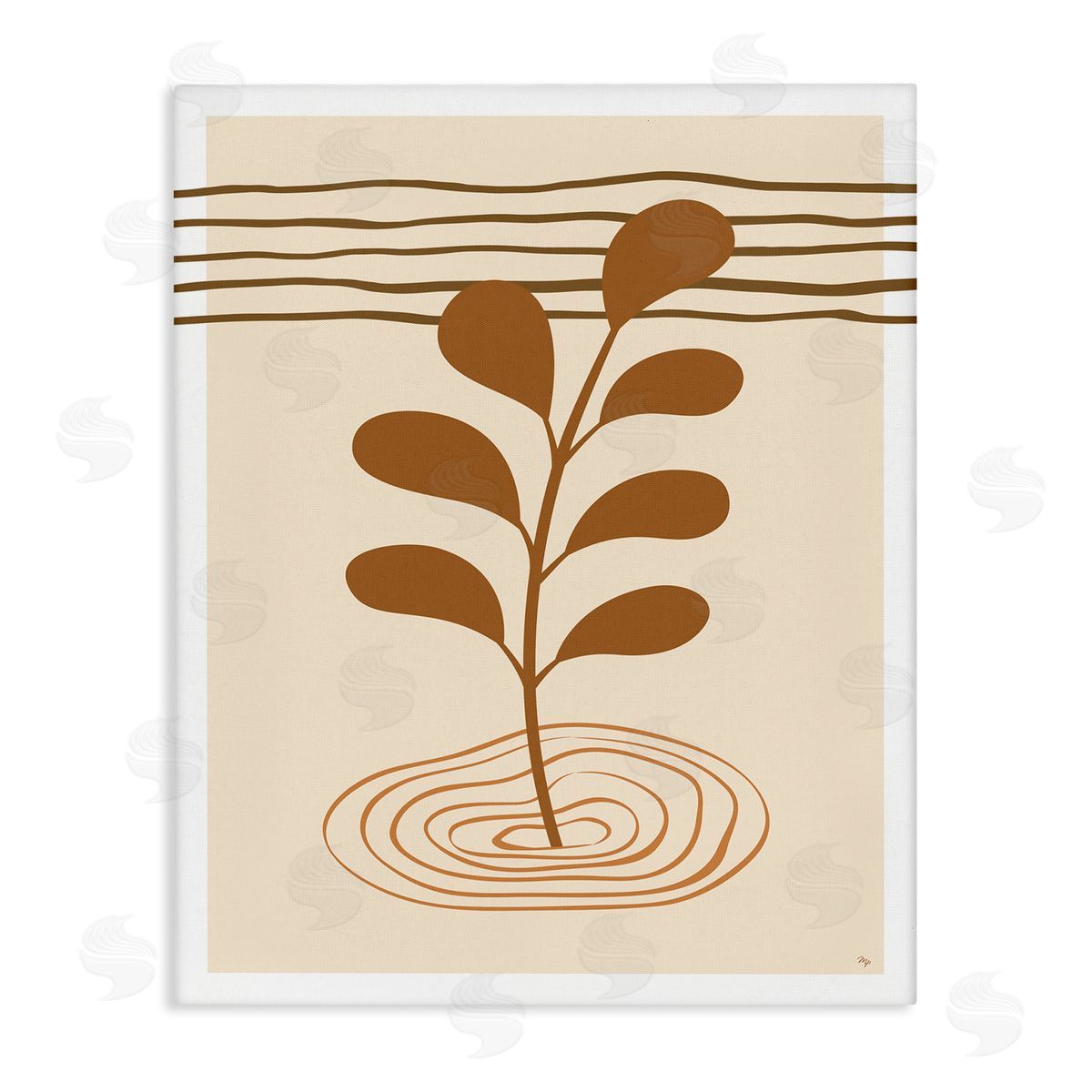 Martina Pavlova Contemporary Earthy Leaf Canvas Wall Art