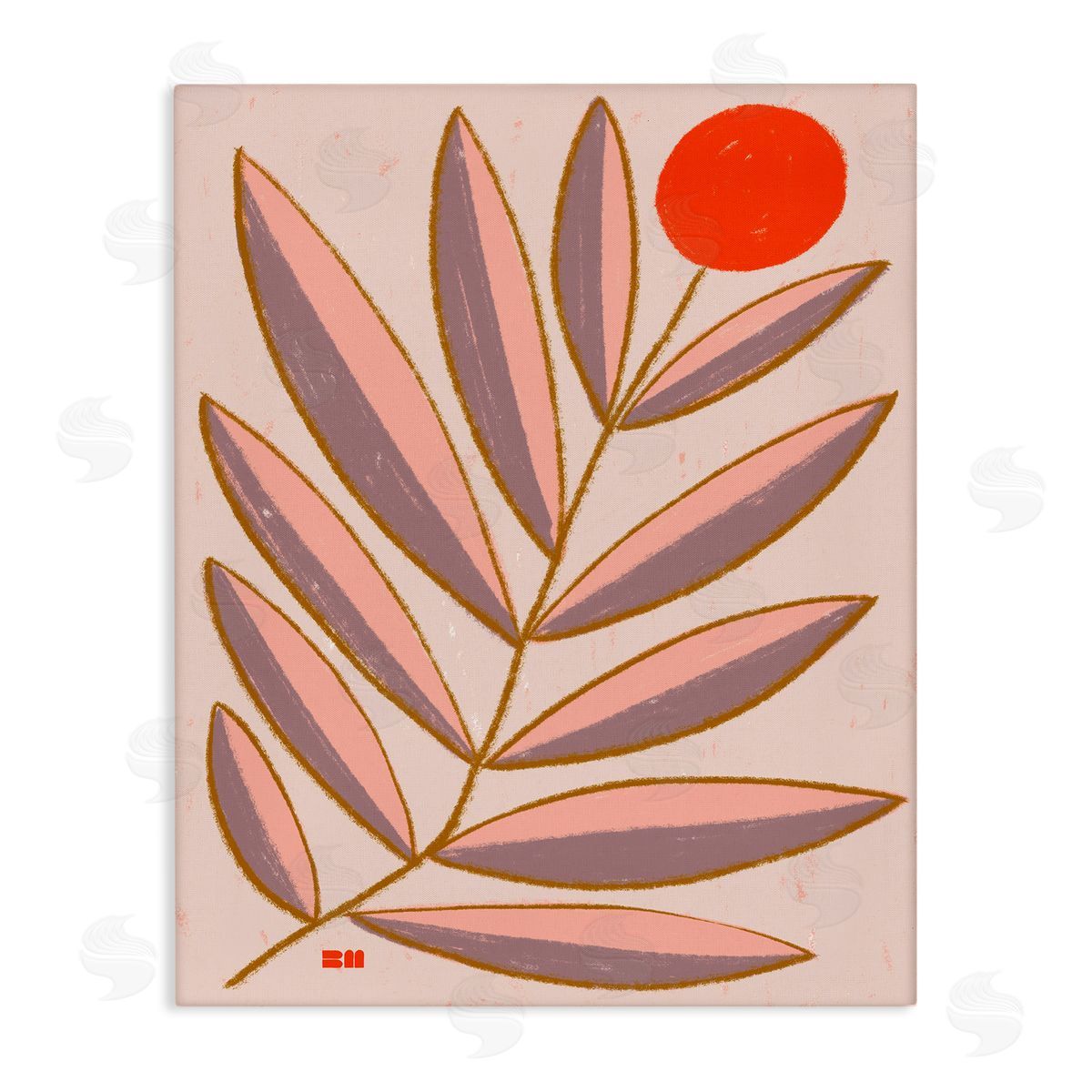 Birgit Maria Kiennast Boho Plant Leaves Canvas Wall Art