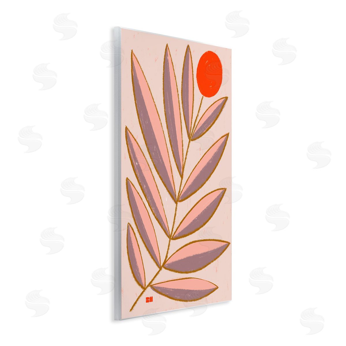 Birgit Maria Kiennast Boho Plant Leaves Wall Plaque Artside_