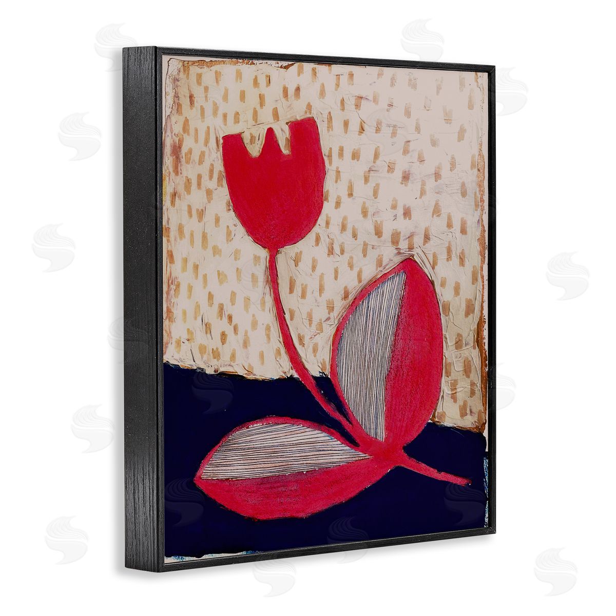 Birgit Maria Kiennast Red Boho Flower Black Framed Giclee Wall Artside_