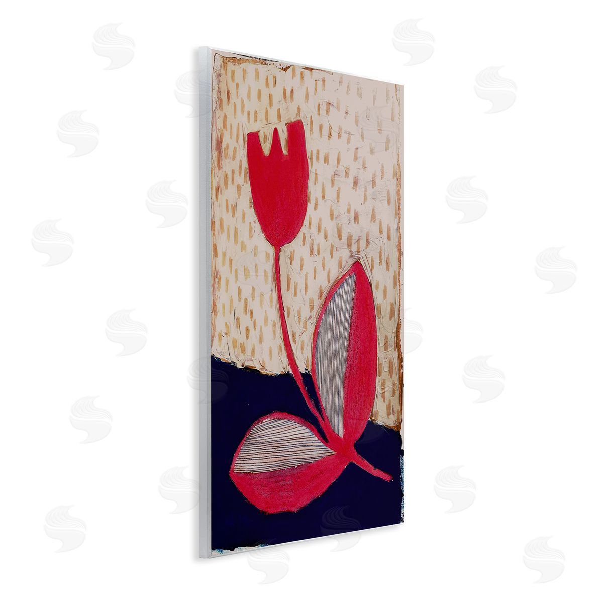 Birgit Maria Kiennast Red Boho Flower Wall Plaque Artside_
