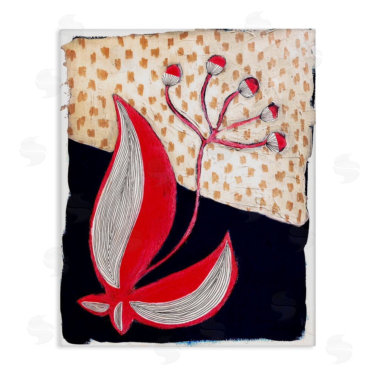 Birgit Maria Kiennast Abstract Boho Flower Canvas Wall Art