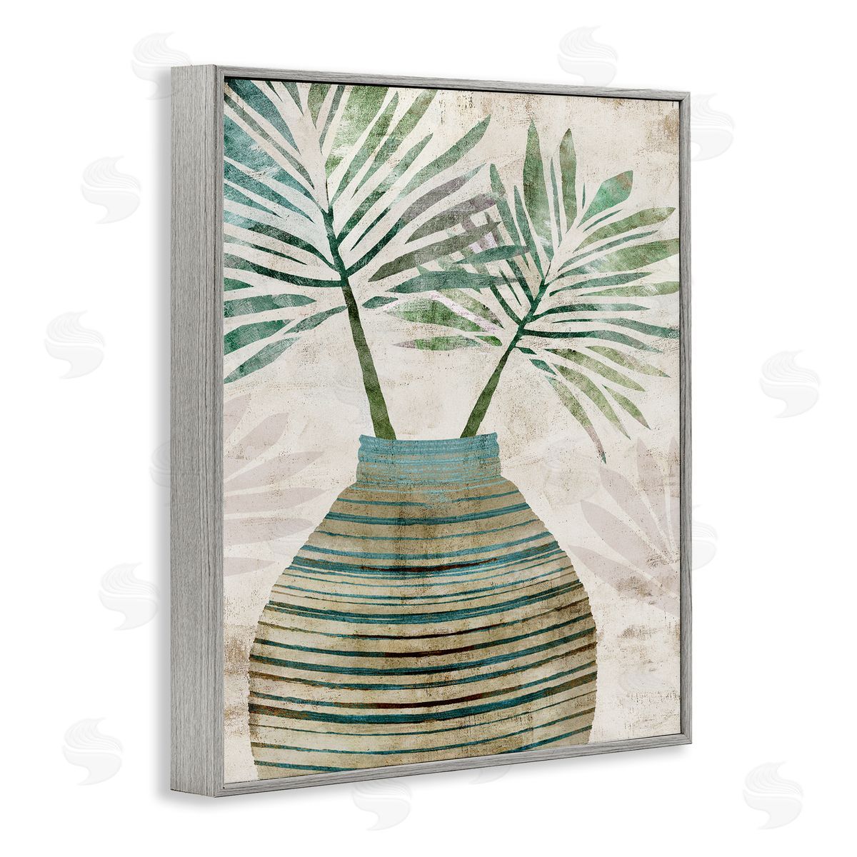 Flora Kouta Rustic Boho Botanicals Gray Framed Giclee Wall Artside_