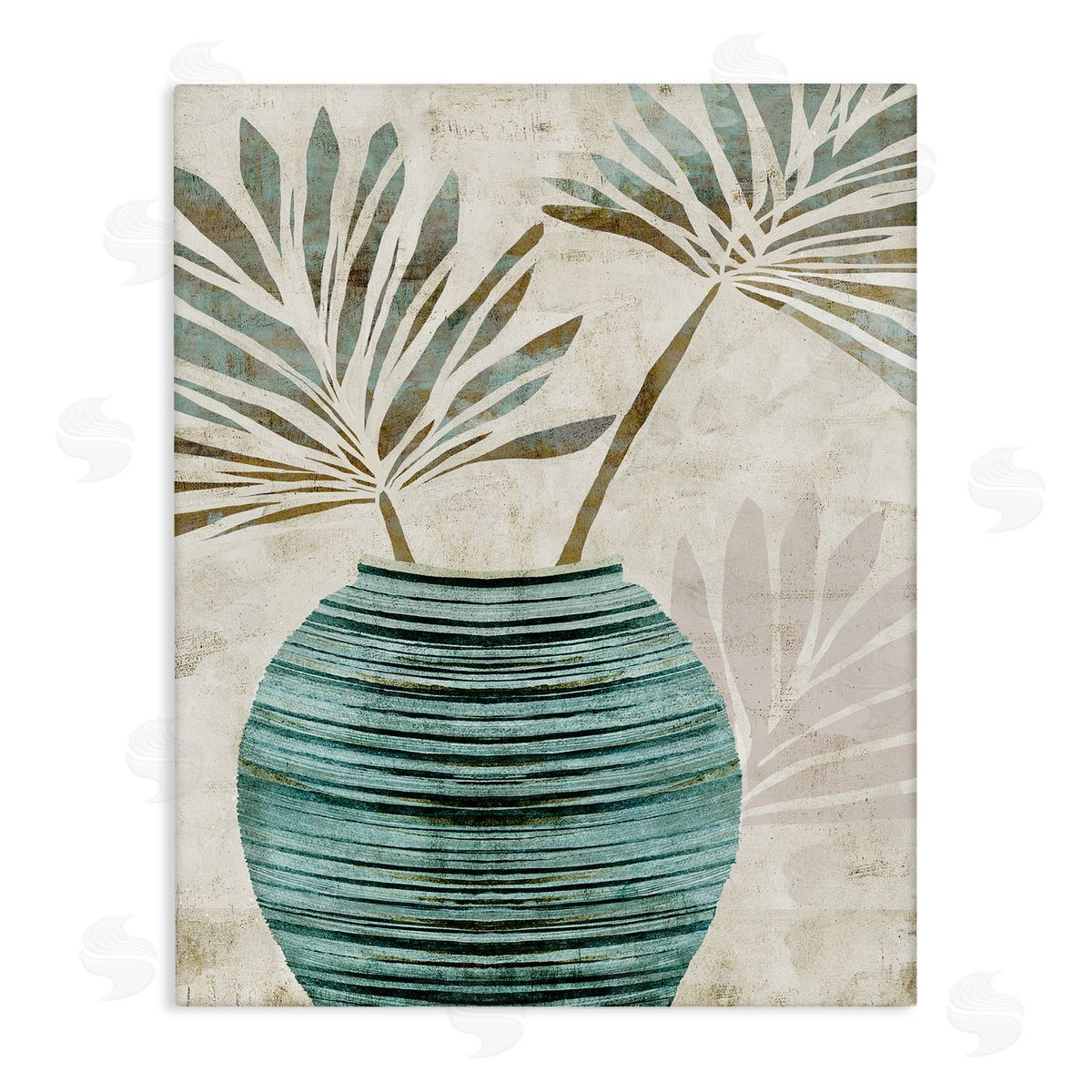 Flora Kouta Boho Plant Vase Canvas Wall Art