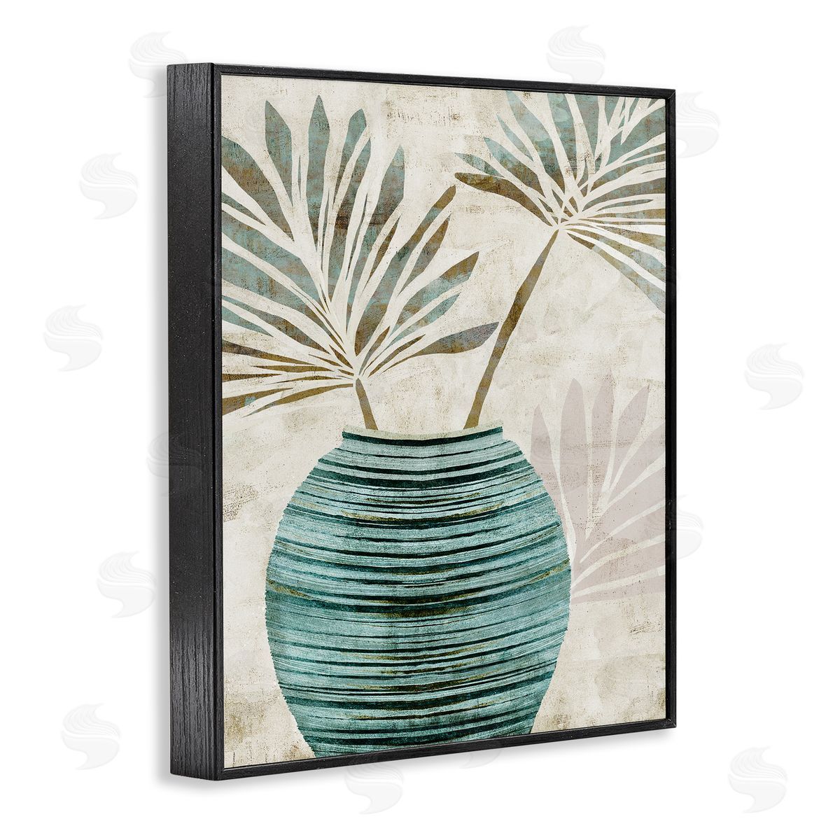 Flora Kouta Boho Plant Vase Black Framed Giclee Wall Artside_