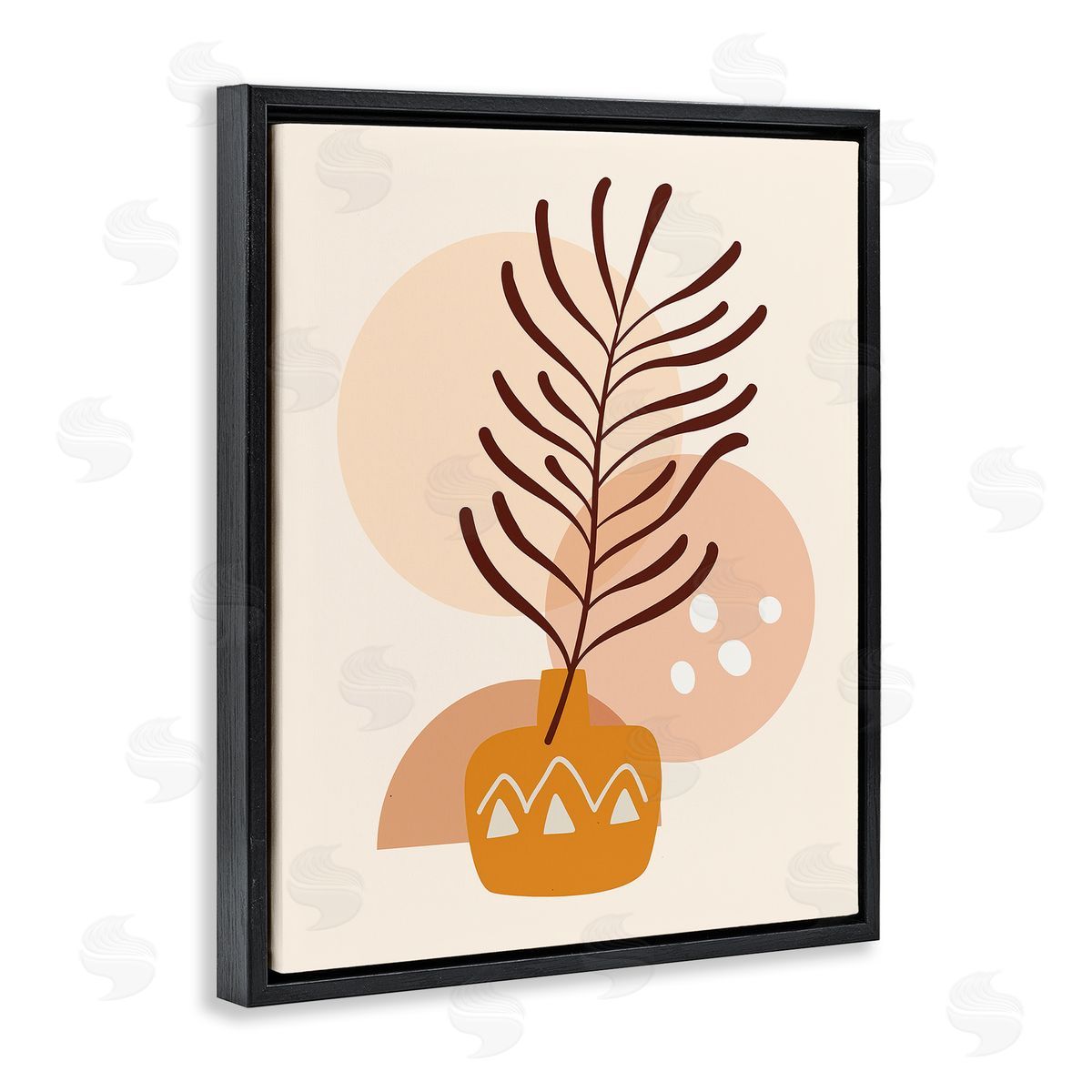 Arctic Frame Geometric Boho Botanical Black Floater Frame Canvas Artside_