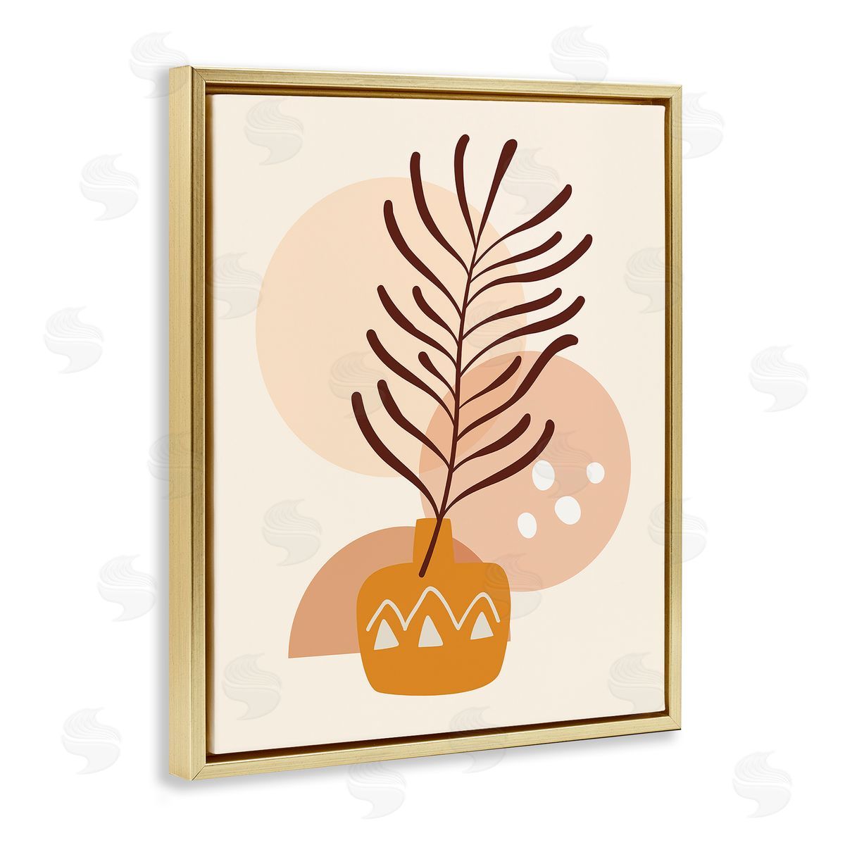 Arctic Frame Geometric Boho Botanical Gold Floater Frame Canvas Artside_
