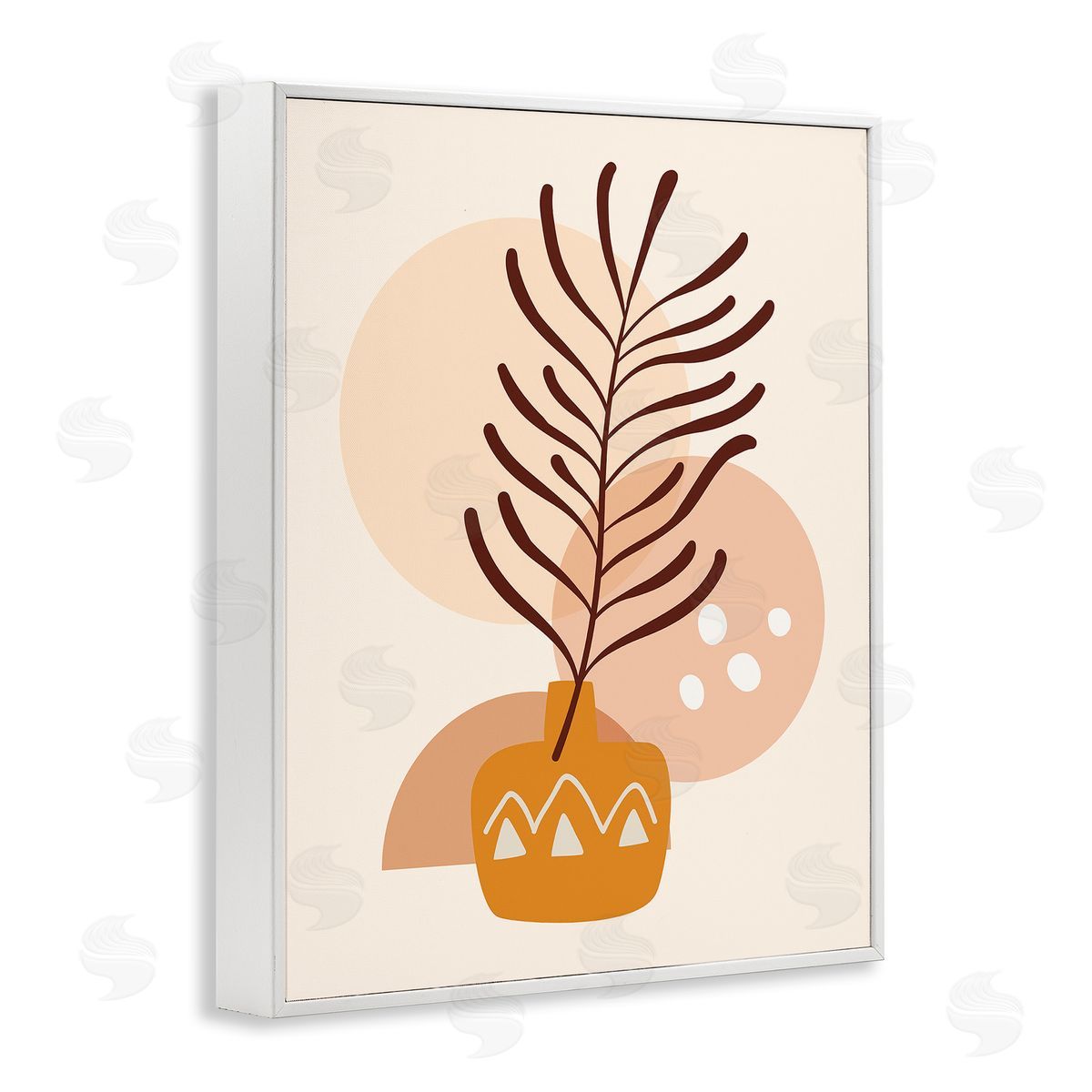 Arctic Frame Geometric Boho Botanical White Framed Giclee Wall Artside_