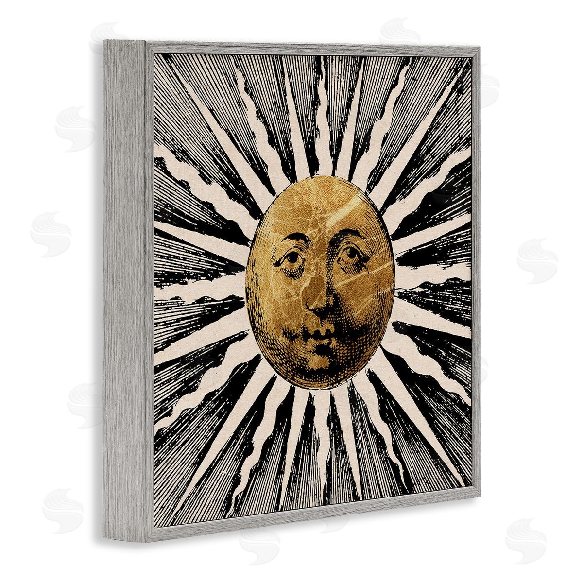 Stupell Studio Bohemian Sun Rays Gray Framed Giclee Wall Artside_