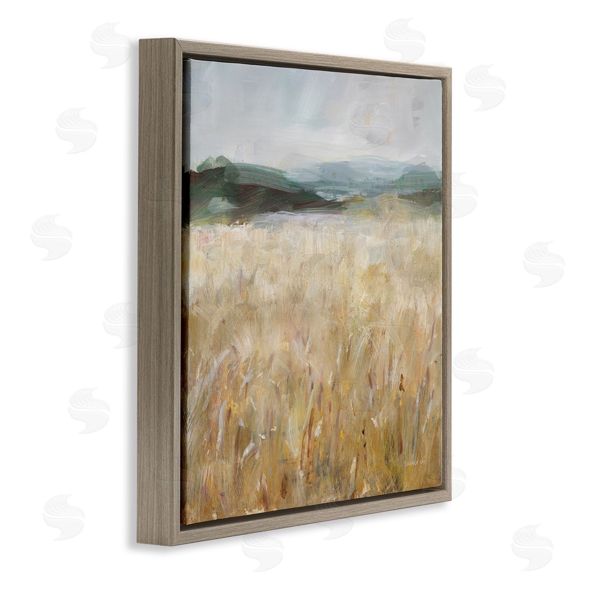 Danhui Nai Wheat Field Landscape Brown Floater Frame Canvas Artside_