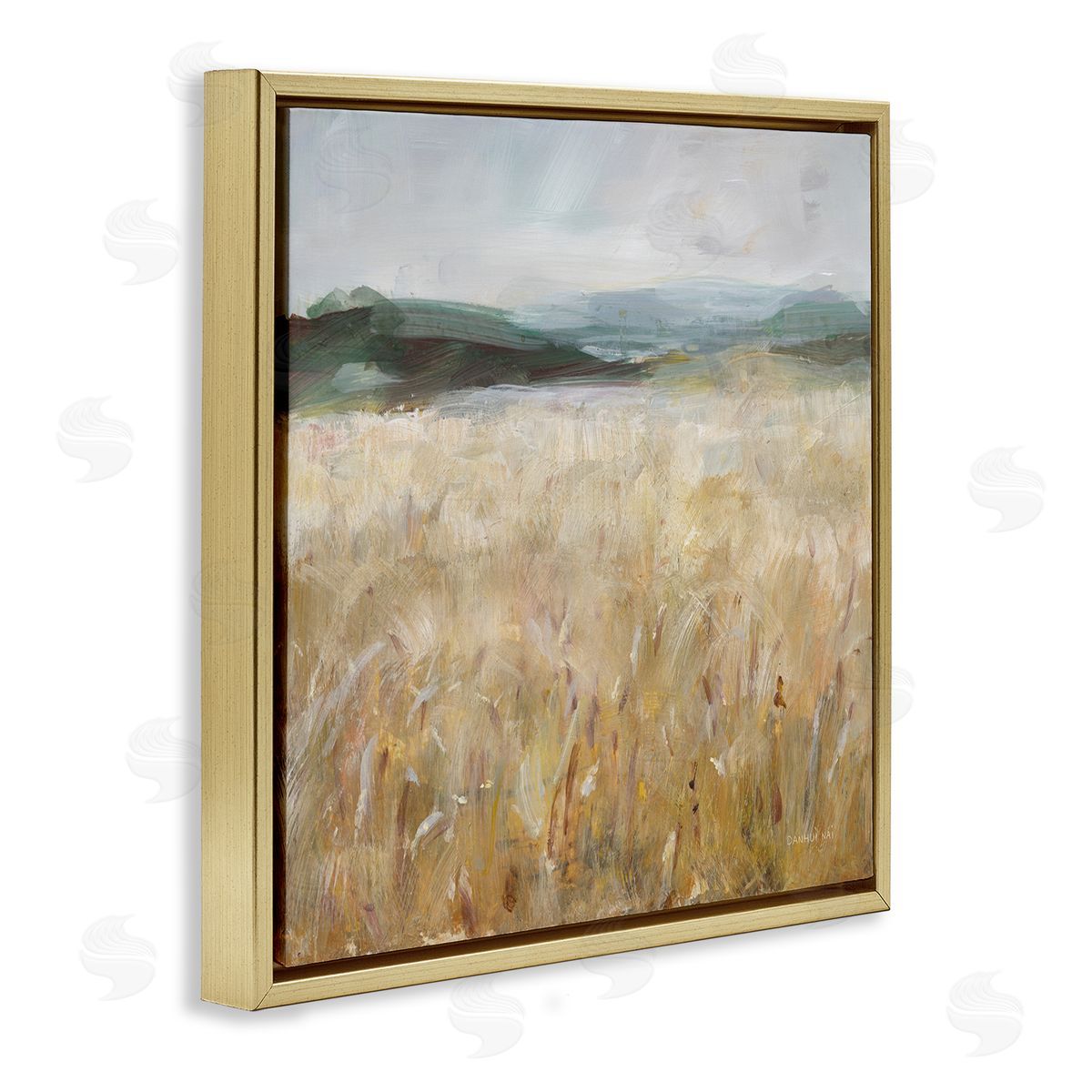 Danhui Nai Wheat Field Landscape Gold Floater Frame Canvas Artside_