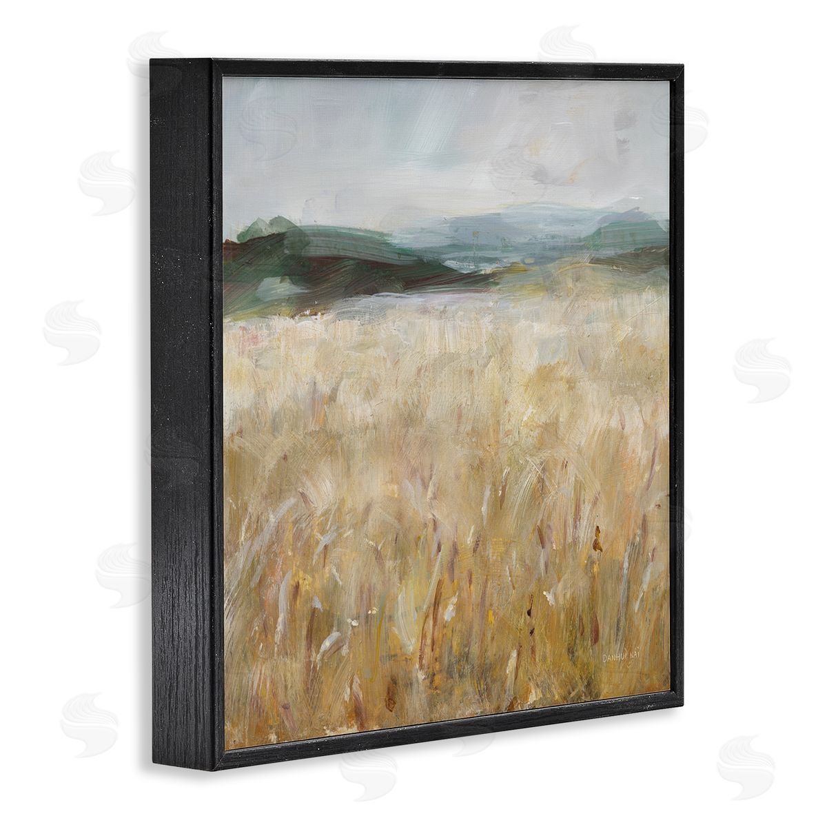 Danhui Nai Wheat Field Landscape Black Framed Giclee Wall Artside_