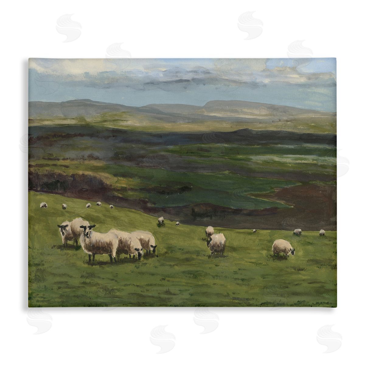 Michael Willett Flock of Sheep Grazing Canvas Wall Art