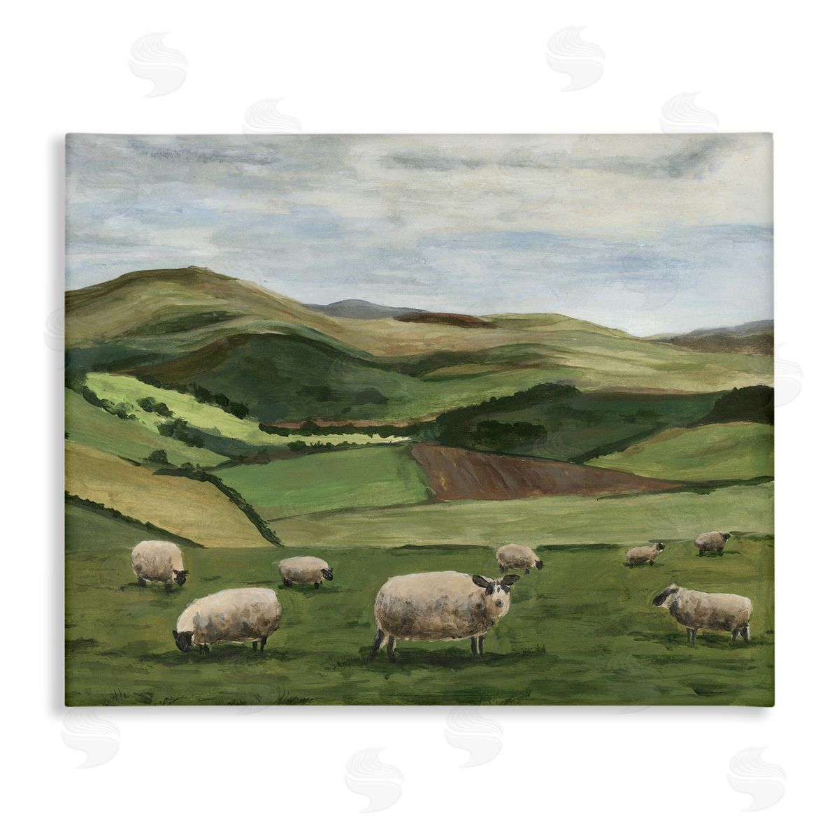 Michael Willett Countryside Sheep Grazing Canvas Wall Art