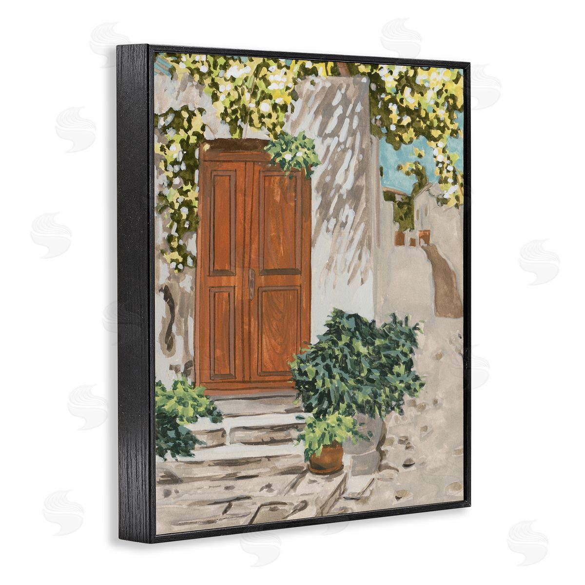 Melissa Wang Cottage Doorway Botanicals Black Framed Giclee Wall Artside_