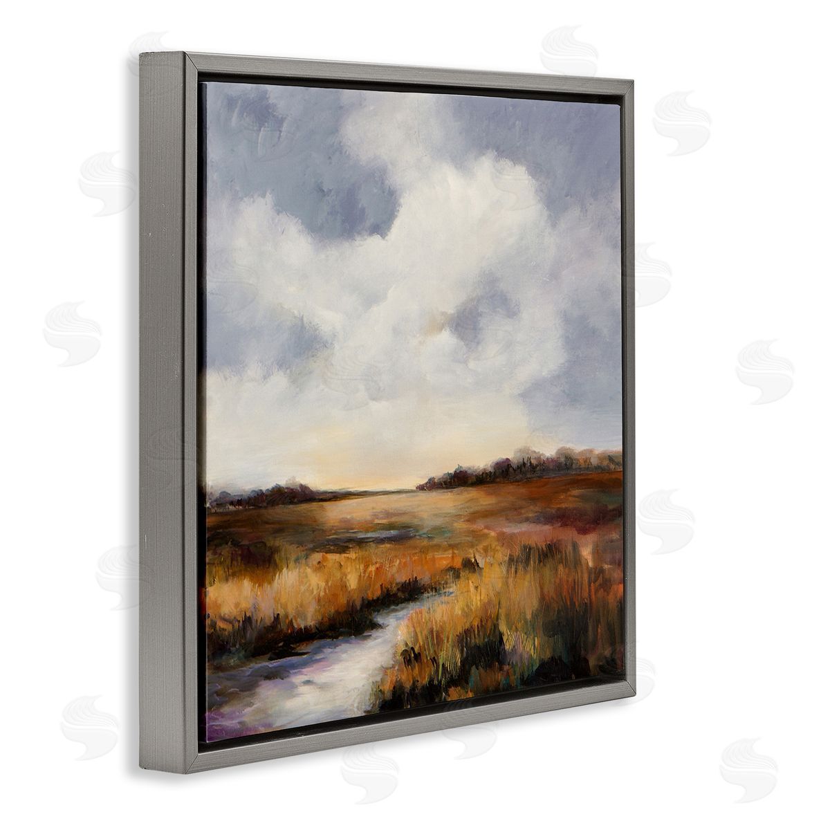 Karen Hale Traditional Country Landscape Gray Floater Frame Canvas Artside_