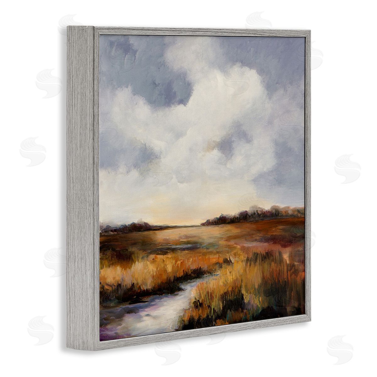 Karen Hale Traditional Country Landscape Gray Framed Giclee Wall Artside_