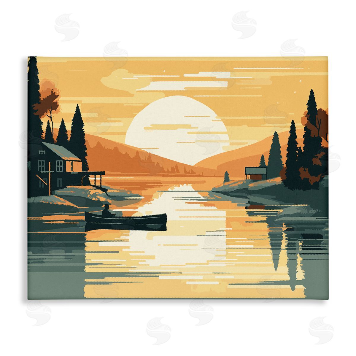 Ziwei Li Sunrise Lake Scenery Canvas Wall Art