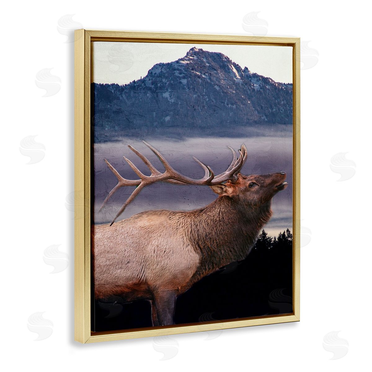 Kim Allen Elk Mountain Landscape Gold Floater Frame Canvas Artside_
