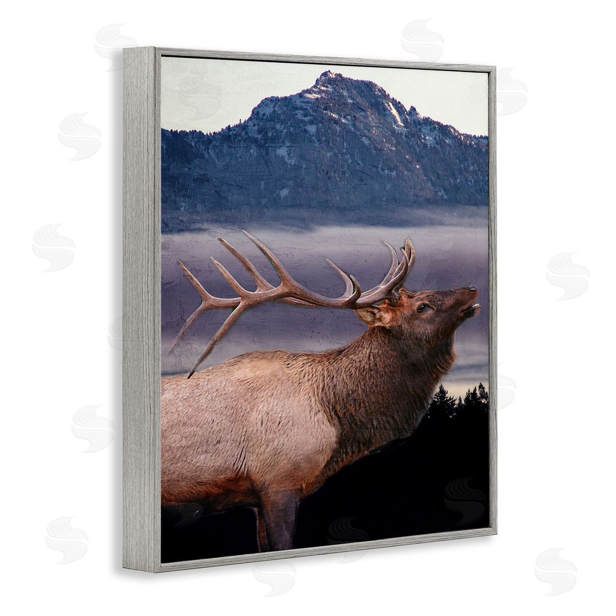 Kim Allen Elk Mountain Landscape Gray Framed Giclee Wall Artside_
