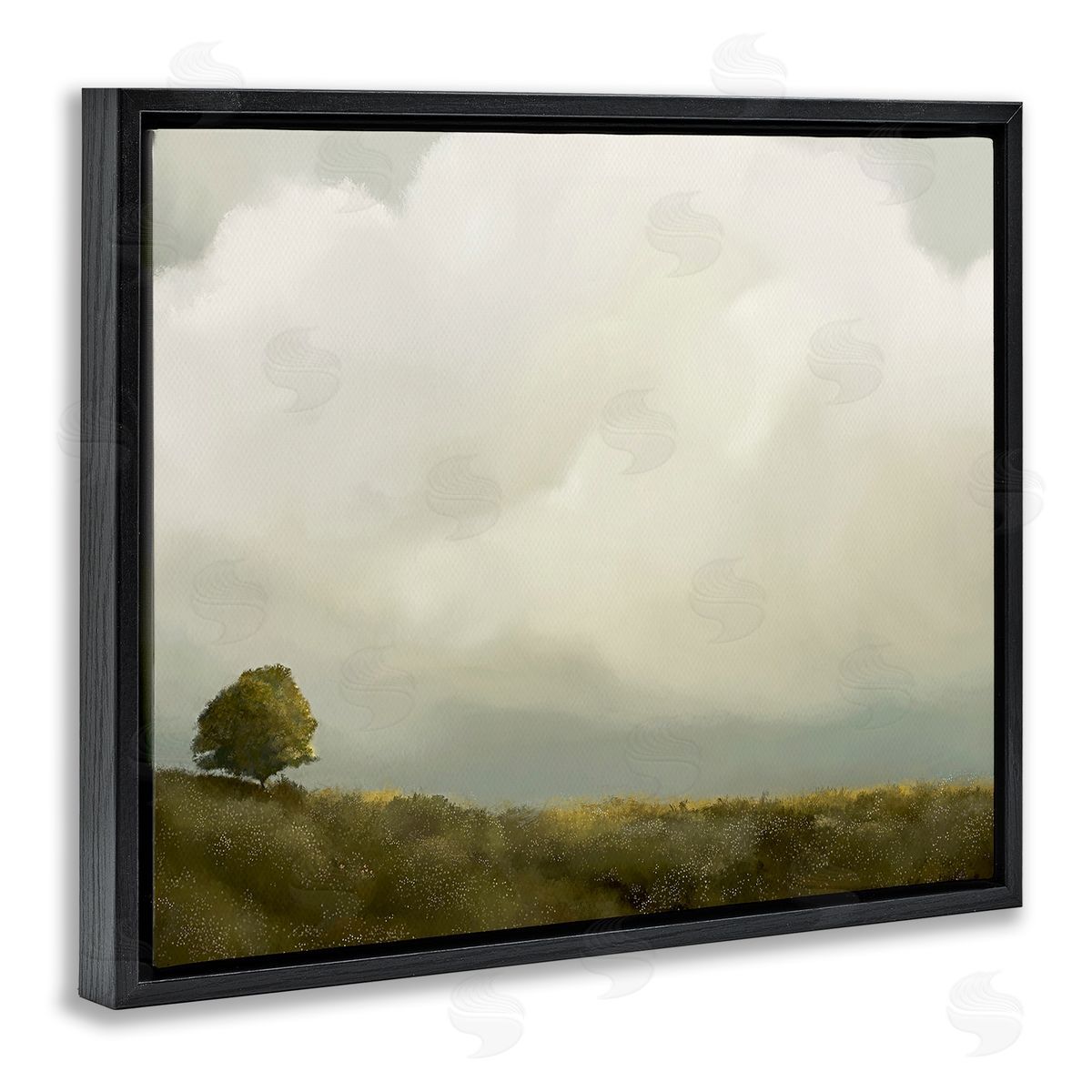 Leah Straatsma Clouds Over Pasture Black Floater Frame Canvas Artside_