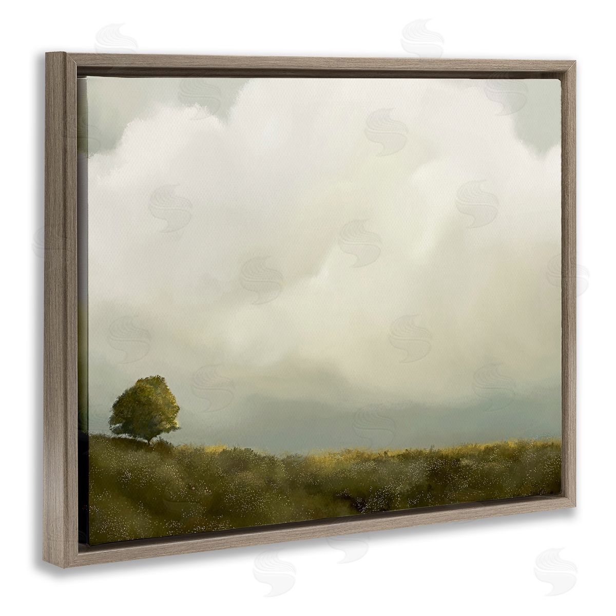 Leah Straatsma Clouds Over Pasture Brown Floater Frame Canvas Artside_