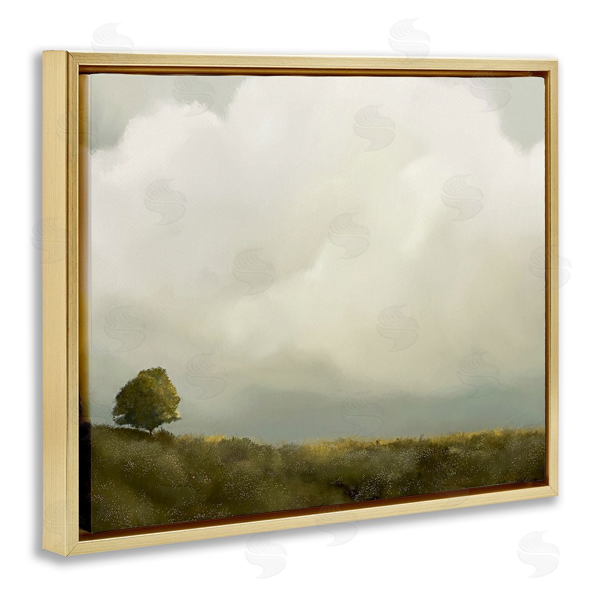 Leah Straatsma Clouds Over Pasture Gold Floater Frame Canvas Artside_
