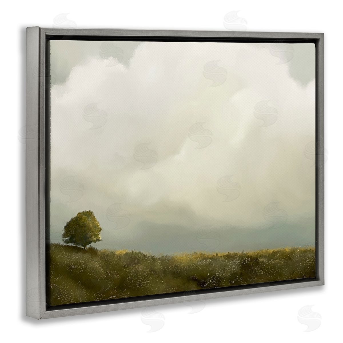 Leah Straatsma Clouds Over Pasture Gray Floater Frame Canvas Artside_