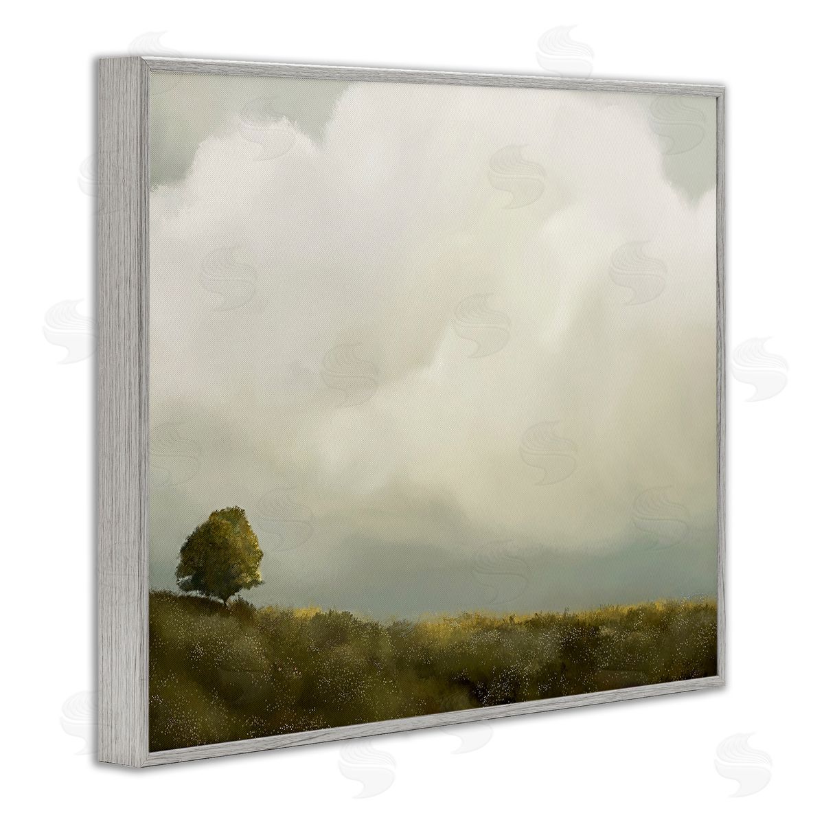 Leah Straatsma Clouds Over Pasture Gray Framed Giclee Wall Artside_
