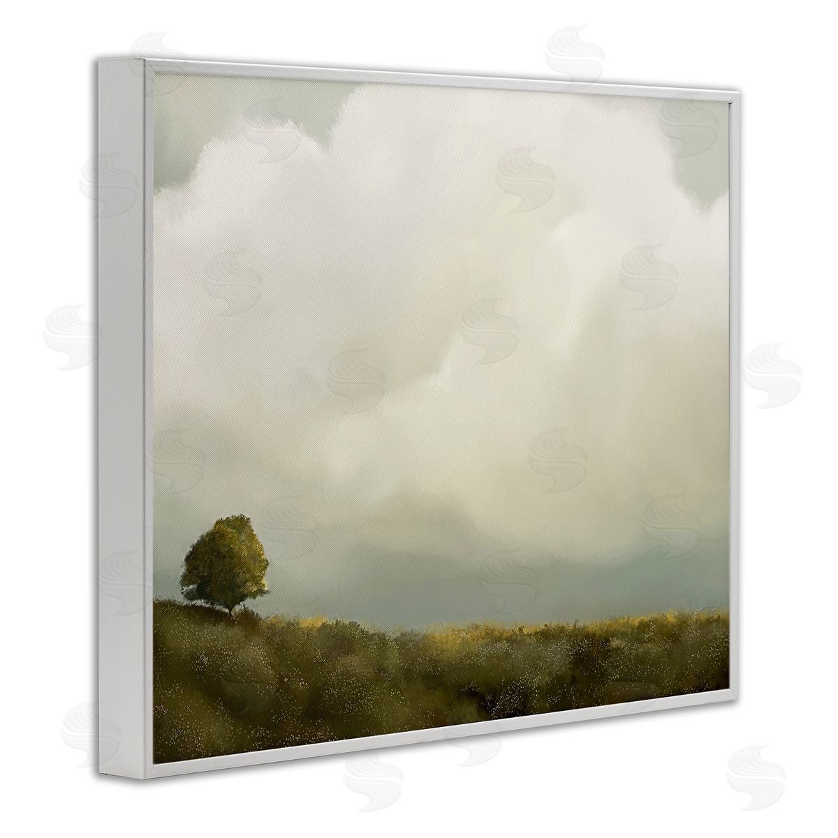 Leah Straatsma Clouds Over Pasture White Framed Giclee Wall Artside_