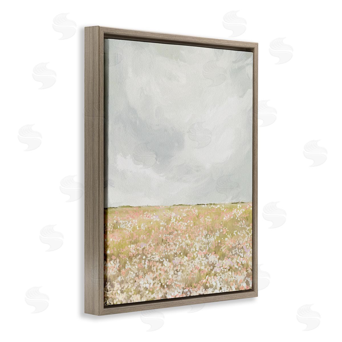Leah Straatsma Cloudy Abstract Meadow Brown Floater Frame Canvas Artside_