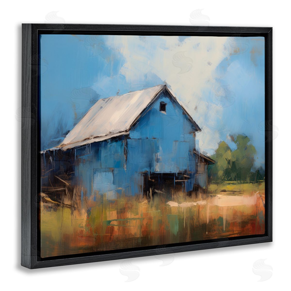 Ray Powers Modern Barn Painting Black Floater Frame Canvas Artside_